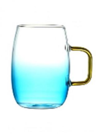 Набір чашок з ручками ardesto blue atlantic, 300 мл, 2 од., боросилікатне скло