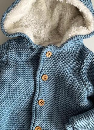Теплая кофточка 3-6 месяцев, демисезонная куртка детская3 фото