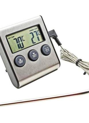 Цифровий термометр кулінарний із виносним датчиком і щупом голкою tp-7009 фото