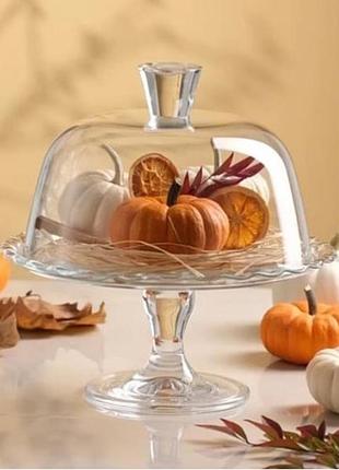 Тортівниця на ніжці pasabahce patisserie d-26,4 см, h-26 см з кришкою