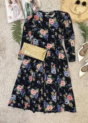 Невероятное винтажное миди платье в цветочный принт starina No465