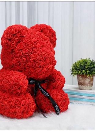 Ведмедик із троянд "teddy bear" червоний рожевий ручний роботи 25