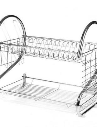 Сушка для посуду 2-х ярусна ofenbach 52*24,5*37 см. з хромованої сталі