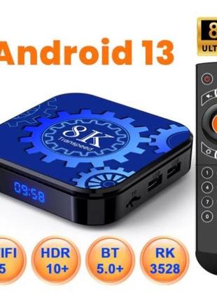 Transpeed 8k смарт тв-приставка андроїд 13 4g/32g iptv h96 x96 tv