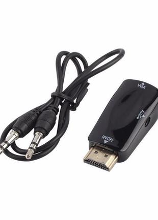 Конвертер перехідник hdmi to vga + звук, адаптер конвертор