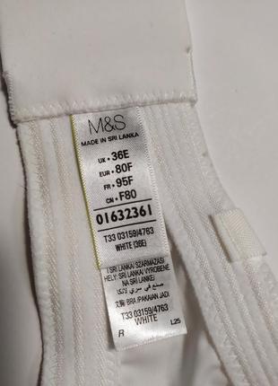 Красивий білий кружевний бюстгальтер на великі груди m&s, eur 80f/80ф9 фото