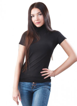 Футболка з горловиной вв185 черная