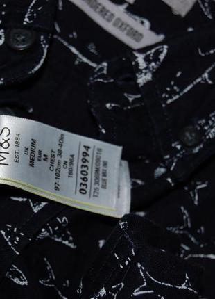 Крута літня сорочка шведка з прінтом риби m&s, оригінал, m9 фото