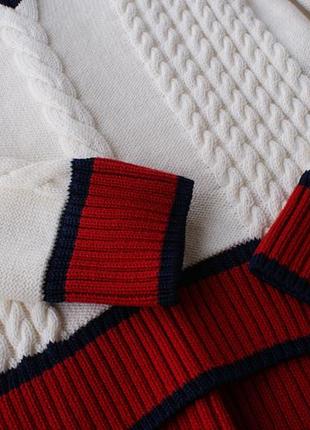 Брендовый свитер с цветными полосами в составе хлопок4 фото