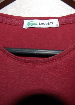 Футболка бордовой расцветки lacoste, по бирке - м6 фото