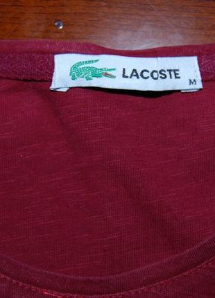 Футболка бордовой расцветки lacoste, по бирке - м9 фото