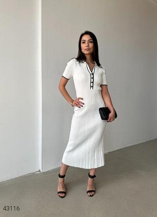 Платье миди весна-лето платье поло с воротником