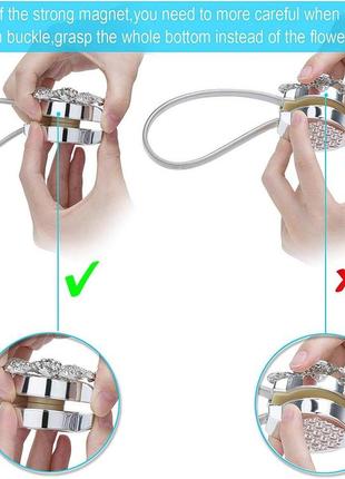 2 шт. эластичные зажимы для штор застежка для штор, пряжка, крепкий магнитный держатель, регулируемый пружинны5 фото