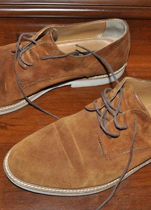 Легкие замшевые мужские туфли ручной работы фирмы aronay, 44 р.3 фото