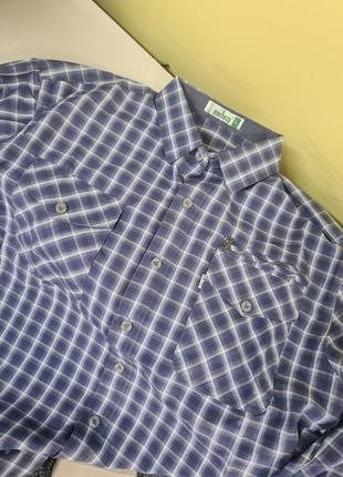 Мужская рубашка клетка с карманами, тонкая рубашка хлопок, рубашка с карманами на груди, хлопковая рубашка в клетку, рубашки , мужская рубашка5 фото