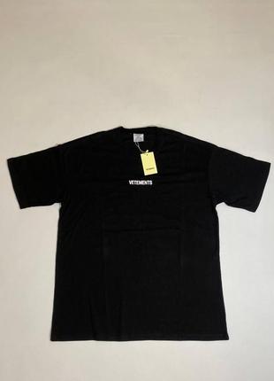 Футболка vetements logo t-shirt black