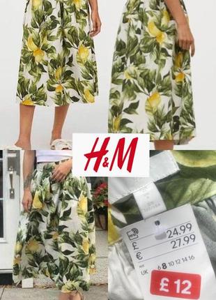 Новая яркая юбка меди с лимонами от h&amp;m1 фото