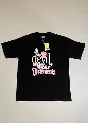 Футболка vetements devil does wear t-shirt black