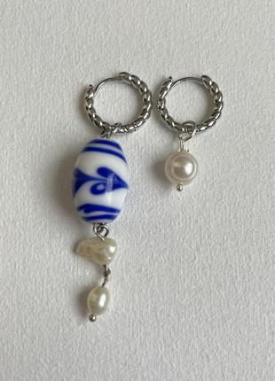 Сережки з натуральних перлів. жемчужные серьги7 фото