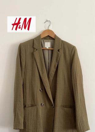 Стильный зеленый хаки блейзер пиджака от h&amp;m