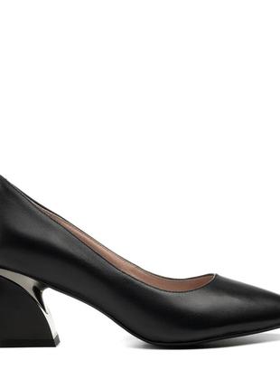 Туфли женские класические черные кожаные 2344т4 фото
