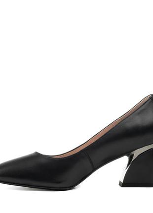 Туфли женские класические черные кожаные 2344т5 фото