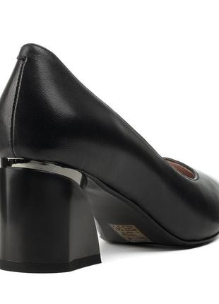 Туфли женские класические черные кожаные 2344т7 фото