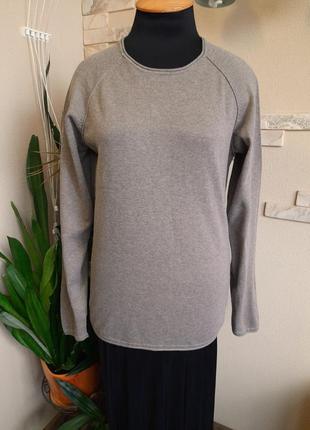 Мужской качественный коттоновый джемпер свитшот серо-бежевого цвета