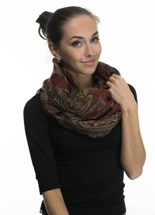 Шарф бордовый с узором miss pebe