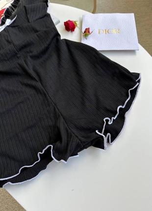 Сексуальный комбинезон пижама, черный домашний комбинезон шортами, короткий комбез пижама3 фото