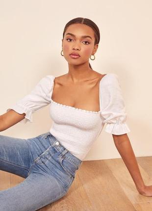 Топ блуза выскоза+лён h&m