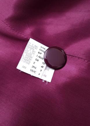 Бархатный двубортный пиджак бордового винного цвета4 фото