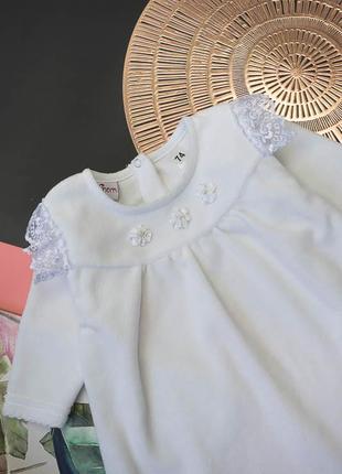 Комплект для малюків велюровий костюмчик на хрестини на святл святковий комплект велюр з мереживом8 фото