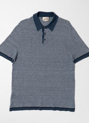 Hermes short sleeve knit polo shirt мужская футболка поло2 фото