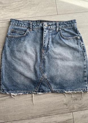 Юбка джинсовая синяя идеальное состояние размер 38-401 фото