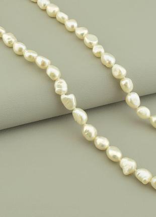 Намисто браслет білі перли природні. 9,5 мм, довжина 45 см2 фото