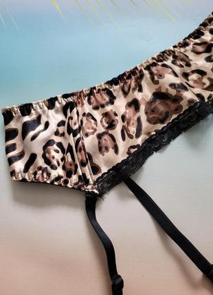 Eu 40-42, l-xl, леопардовый атласный пояс для чулок