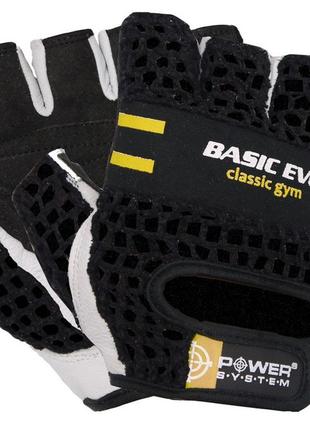 Рукавички для фітнесу power system ps-2100 basic evo black/yellow line xxl