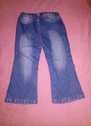 Утепленные джинсы клеш на девочку 1 год2 фото