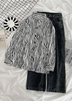 Стильная женская блузка принт зебра3 фото
