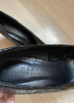 Туфли черные женские лодочки острый носок в стиле zara чорні туфлі next- 39,4 фото