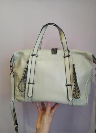 Сумка женская кожаная бежевая