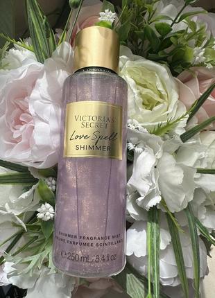 Парфюмированный спрей мист для тела victoria´s secret love spell шиммер оригинал