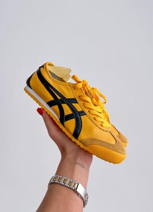 Крутые женские и мужские кроссовки asics onitsuka tiger mexico 66 yellow жёлтые4 фото