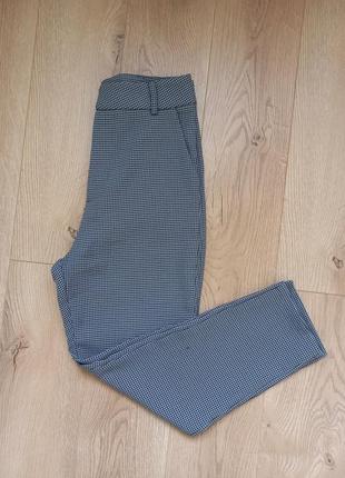 Стильные укороченные брюки гусиная лапка высокая посадка s/m размер3 фото