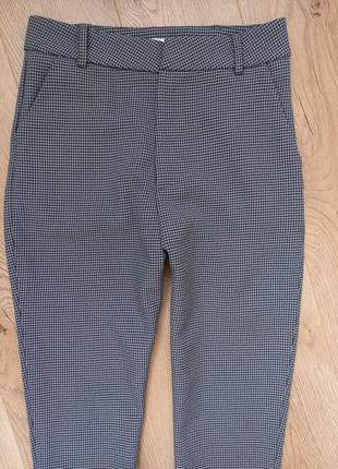 Стильные укороченные брюки гусиная лапка высокая посадка s/m размер2 фото