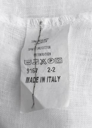 Италия белые льняные штаны шаровары брюки из льна льон4 фото