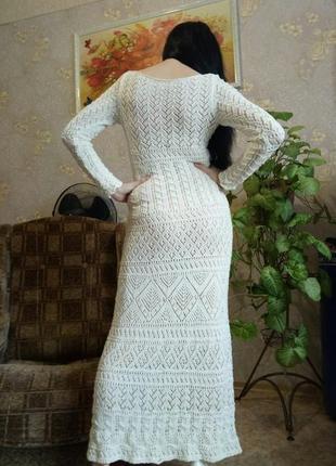 Шикарное вязаное платье.4 фото