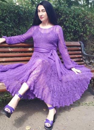 Платье ажурное из кид-мохера1 фото