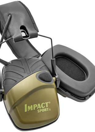 Активные тактические наушники impact sport green защитные для шлема олива5 фото